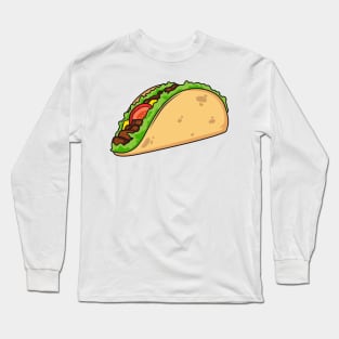 Taco cartoon illustration Long Sleeve T-Shirt